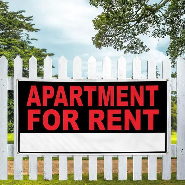 Alt view image 12 of 14 - Vinyl Banner Multiple Sizes Apartment for Rent Business A Business Outdoor Weatherproof Industrial Yard Signs Red 6 Grommets 36x72Inches