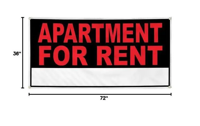 Alt view image 14 of 14 - Vinyl Banner Multiple Sizes Apartment for Rent Business A Business Outdoor Weatherproof Industrial Yard Signs Red 6 Grommets 36x72Inches
