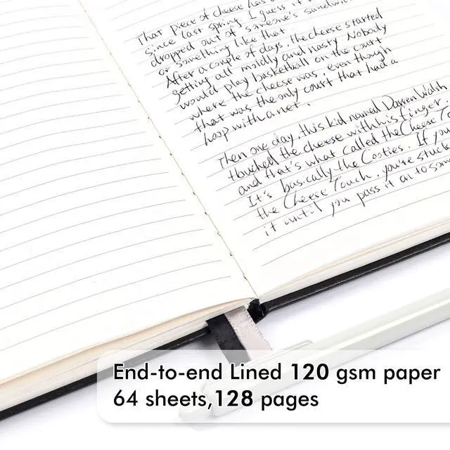 Alt view image 10 of 14 - 18 Pack Journal Notebook for Work, Business Notebook Bulk Hardcover Lined Writing Journal with Pen Holder for Men Women Note Taking, with 18 Black Pens, 120 GSM, 5.1x8.3, A5, Black