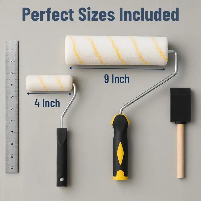 Alt view image 14 of 14 - Bates- Paint Roller Kit, 19 pcs, Roller Set with Microfiber Sleeves & Frame | for Walls, Cabinets, Interior and Exterior Painting