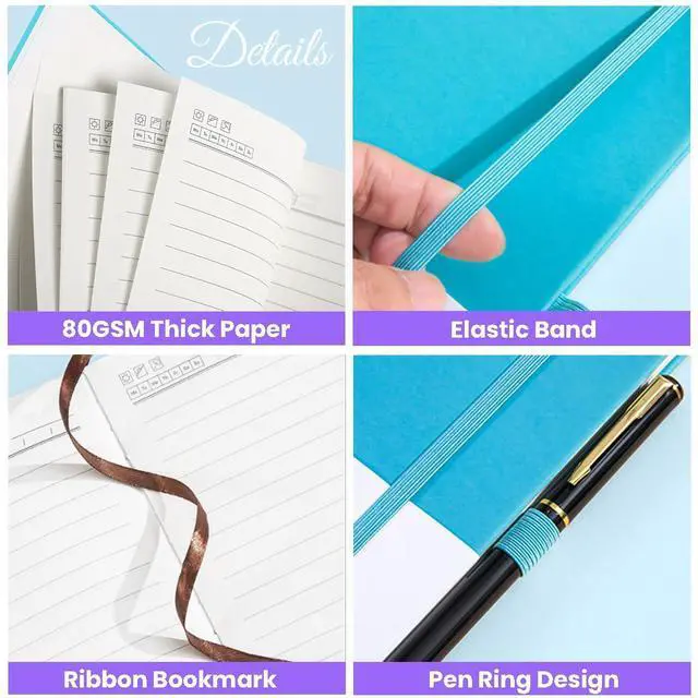 Alt view image 11 of 14 - 20 Pack Hardcover Journals Bulk, A5 Lined Notebooks for Women Men, 200 Pages/100 Sheets, 5.8 x 8.4 inch College Ruled Notebook for Writing Business Work, 10 Colors