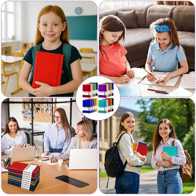 Alt view image 12 of 14 - 20 Pack Hardcover Journals Bulk, A5 Lined Notebooks for Women Men, 200 Pages/100 Sheets, 5.8 x 8.4 inch College Ruled Notebook for Writing Business Work, 10 Colors