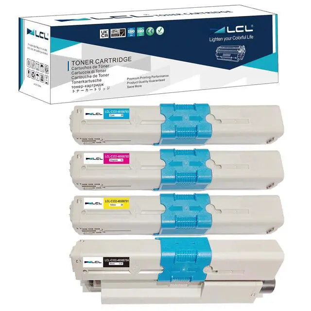 Alt view image 8 of 14 - Compatible Toner Cartridge Replacement for OKI C332dn C332 MC363 MC363dn 46508704 46508703 46508702 46508701 (Bk Cyan Magenta Yellow 4-Pack)