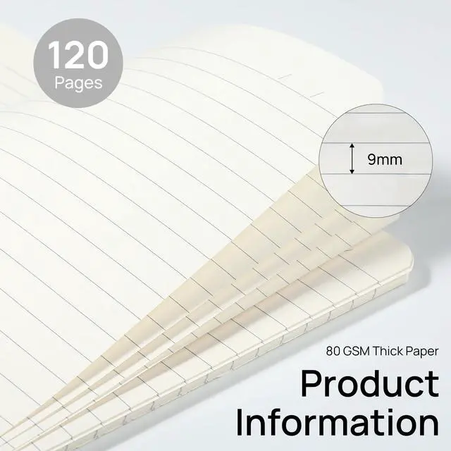 Alt view image 10 of 12 - 48 Pack A5 Spiral Lined Notebooks, 8.1" X 5.5", 60 Sheets/120 Pages Wide Ruled Notebook Spiral Journals Bulk Paper Cover Notepad 12 Colors for Students Taking Class Notes Home Office Gift
