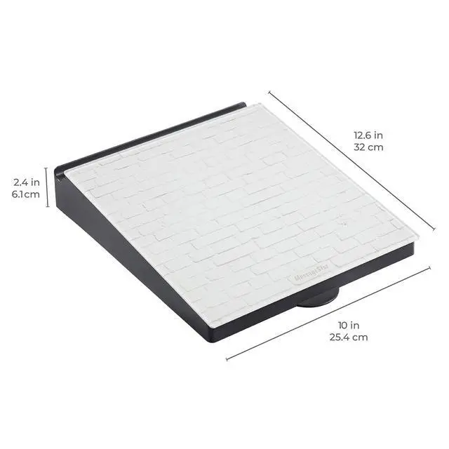 Alt view image 9 of 14 - MessageStor Dry-Erase Glass Board Memo Station, Pattern Collection, Desk Organization, White Brick