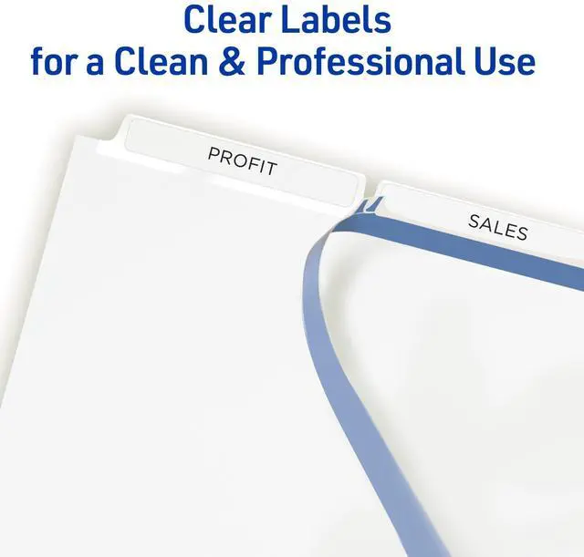 Alt view image 10 of 14 - 3-Tab Unpunched Dividers for Use with Any Binding System, Easy Print & Apply Clear Label Strip, Index Maker Customizable White Tabs, 25 Sets (11442)