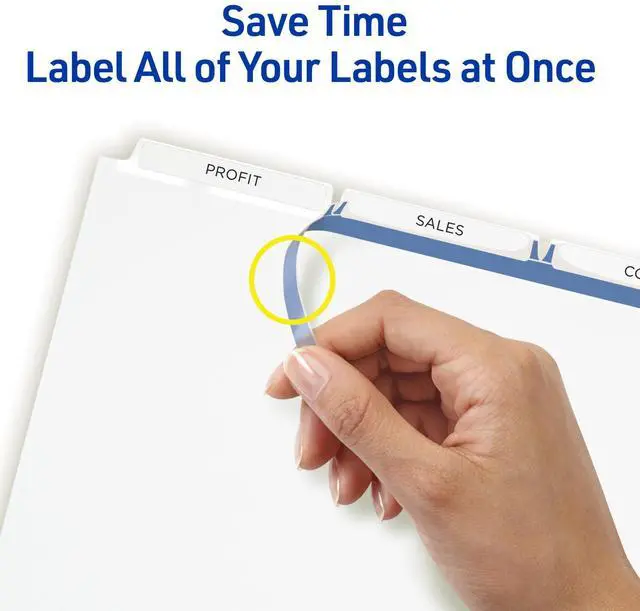 Alt view image 11 of 14 - 3-Tab Unpunched Dividers for Use with Any Binding System, Easy Print & Apply Clear Label Strip, Index Maker Customizable White Tabs, 25 Sets (11442)
