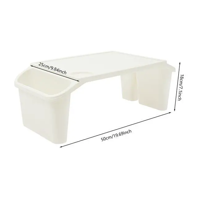 Alt view image 11 of 14 - 12 Pack Kids Lap Desk with Storage Slots, Stackable Portable Kids Lap Tray, 20" L X 10" W X 7" H Plastic Table Kids Activity Tray for Writing Eating Drawing Reading (White)