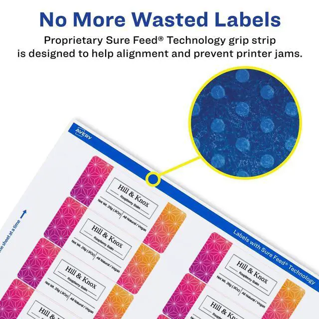Alt view image 11 of 14 - ® Matte White Rectangle Labels, Sure Feed® Technology, 0.75" x 3.5", 2,000 Matte White Printable Labels