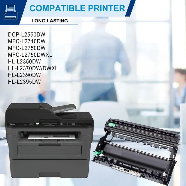 Alt view image 9 of 14 - DR730 DR-730 Drum Unit Compatible 1 Pack (NOT Toner) DR730 DR 730 Black Replacement for Brother DR730 for Brother DCP-L2550DW MFC-L2710DW L2750DW L2750DWXL HL-L2350DW L2370DW L2390DW L2395DW Printer