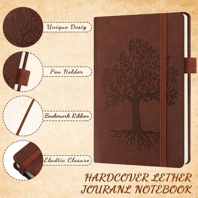 Alt view image 9 of 12 - 30 Set A6 Leather Pocket Notebook Journals with Pens, Small Hardcover Notebooks Set, 3.7 x 5.5 Inch Mini Lined Journals with Pen Holder for School Office Business Gift (Retro Color)