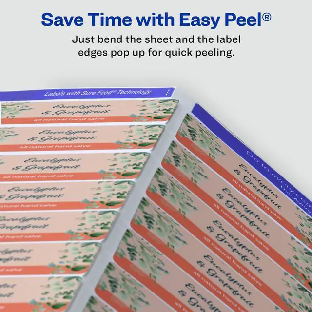 Alt view image 14 of 14 - ® Matte White Rectangle Labels, Sure Feed® Technology, 0.75" x 3.5", 2,000 Matte White Printable Labels