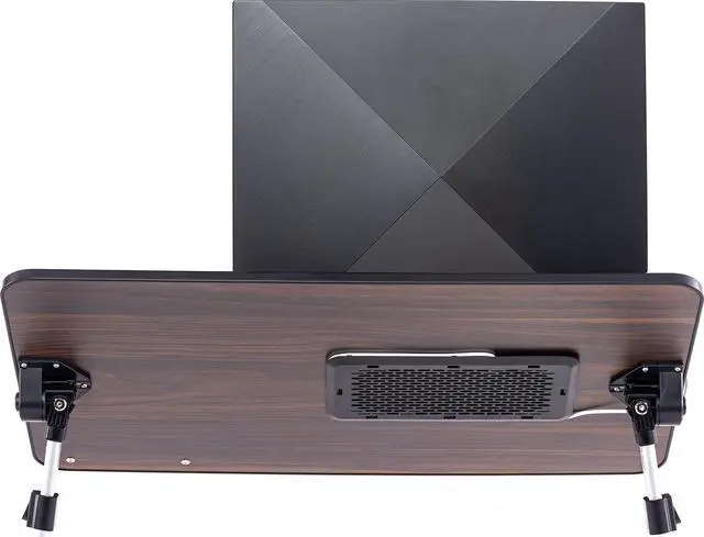 Alt view image 14 of 14 - Lap Desk Brown Large Wood Top - Fits Up to 17" Laptop - with Dual Cushion, Wrist Rest & Built-in Mouse Pad, Portable Laptop Stand for Bed, Multifunctional Slot for Tablet, Pen & Phone