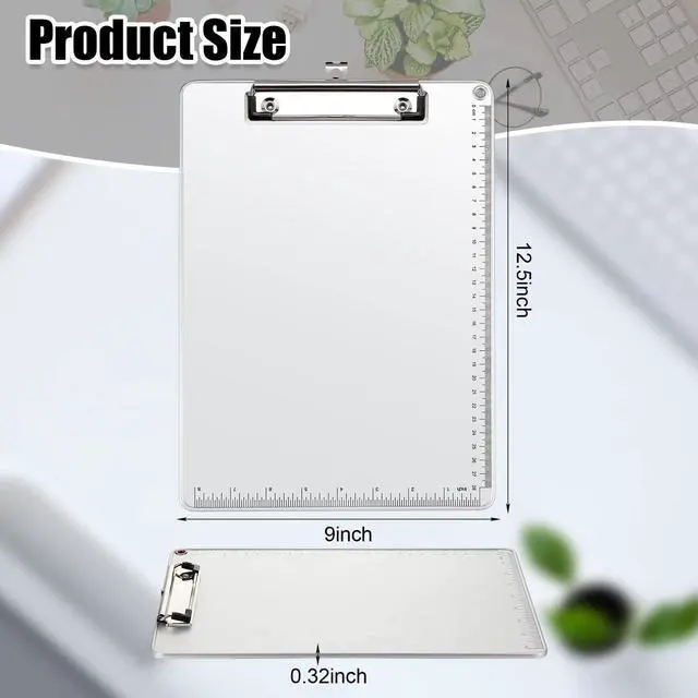 Alt view image 9 of 14 - 16 Pcs Metal Clipboard, A4 Letter Size 12.5 x 9 Inch Heavy Duty Aluminum Edge Document Holder with Scale Aluminum Edge Clipboard with Low Profile Clip Vertical Silver for Office School Medical