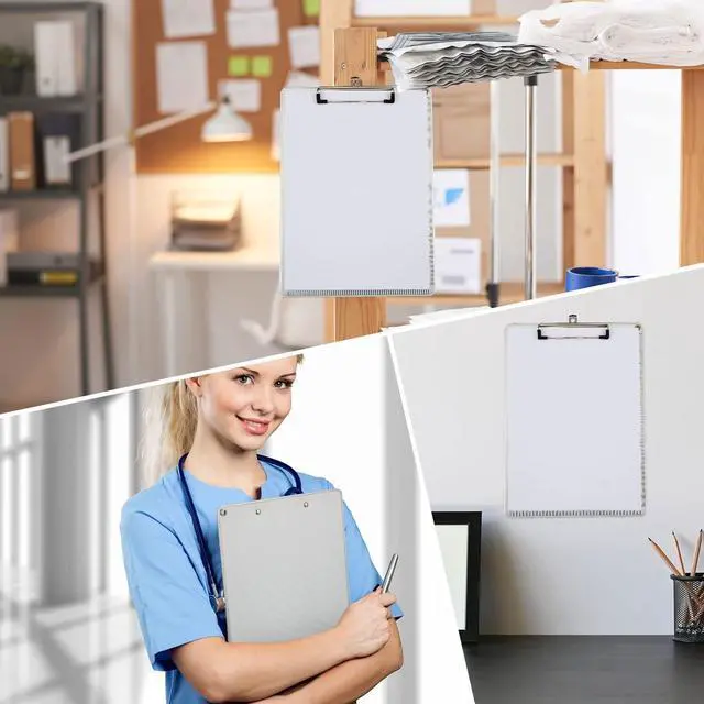 Alt view image 14 of 14 - 16 Pcs Metal Clipboard, A4 Letter Size 12.5 x 9 Inch Heavy Duty Aluminum Edge Document Holder with Scale Aluminum Edge Clipboard with Low Profile Clip Vertical Silver for Office School Medical