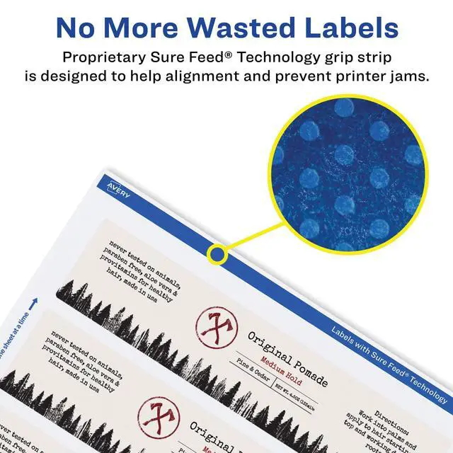 Alt view image 11 of 14 - ® Matte White Rectangle Labels, Sure Feed® Technology, 2" x 7", 400 Matte White Printable Labels