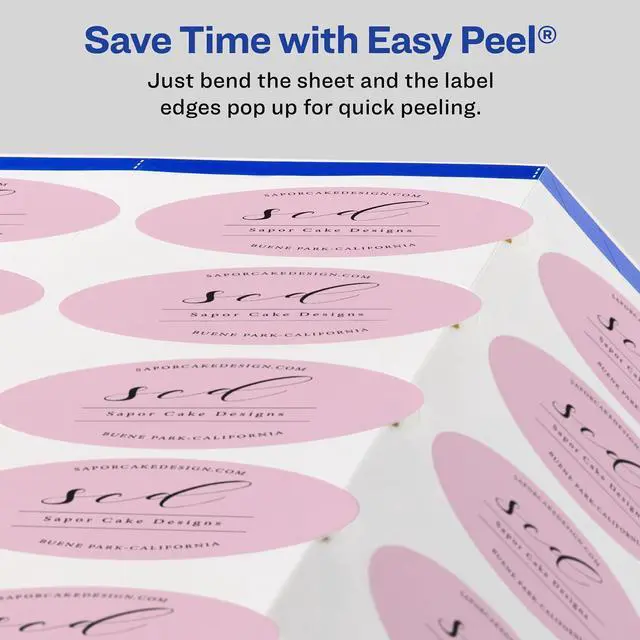 Alt view image 14 of 14 - ® Matte White Oval Labels, Sure Feed® Technology, 2" x 3-1/3", 800 Matte White Printable Labels