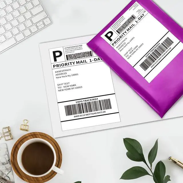 Alt view image 7 of 8 - Half Sheet Shipping Labels for Laser and Inkjet Printers 2 Per Page Self Adhesive Mailing Labels for Packages White 8.5 x 5.5 Postage Labels for Shipping Boxes (1000 Labels) (KK2LP)