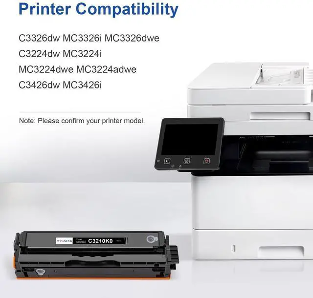 Alt view image 9 of 14 - Compatible C3210 Black Toner Cartridges Replacement for Lexmark C3210K0 Black Toner Cartridge for Lexmark C3224 C3326 C3426 MC3224 MC3326 MC3426 Series Printer - 1 Pack,with Chip