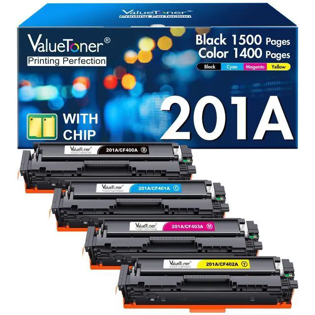Alt view image 8 of 14 - 201A Toner Cartridge Compatible for HP 210A 201X (4-Pack) | Compatible for HP 210A Works with HP Color LaserJet Pro MFP M277dw M252dw M277c6 M277n M277 M252n (Black Cyan Magenta Yellow)