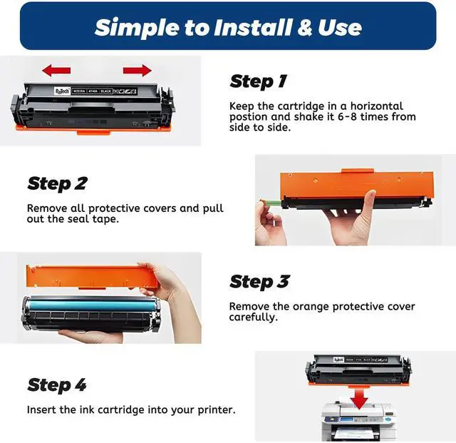 Alt view image 13 of 14 - 414A 414X Black Toner Cartridge W2020A with Chip for HP MFP m479fdw,2 Pack | Compatible for HP Color LaserJet Pro MFP M479fdw M479fdn M479fdw M454dw M454dn Printer Ink, No Fading,No Streak