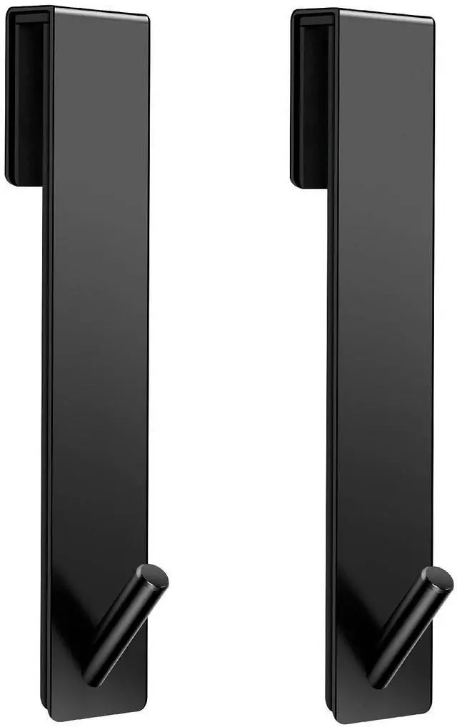 Alt view image 8 of 14 - Shower Door Hooks(7.5 Inch),Extended Over Door Hooks for Bathroom Frameless Glass Shower Door,Stainless Steel Towel Hooks,Heavy Duty Rack Hooks for Robe,Towel-2 Pack-Black