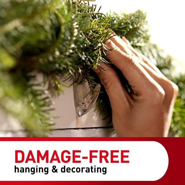 Alt view image 14 of 14 - Medium Clear Clear Hooks, 7 Hooks, 12 Strips | Damage-Free Hanging Wall Hooks with Adhesive Strips, Wall Hooks for Hanging Decor, Holds up to 2 lb