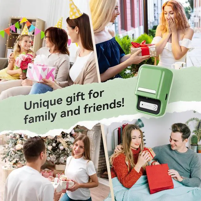Alt view image 7 of 12 - B21 Label Maker Machine with Tape, 2Inch Portable Labeler, Green | Thermal Sticker Printer for Gift Jar Candle Address Labels for Home Office Business Organization, Supports Mobile & PC