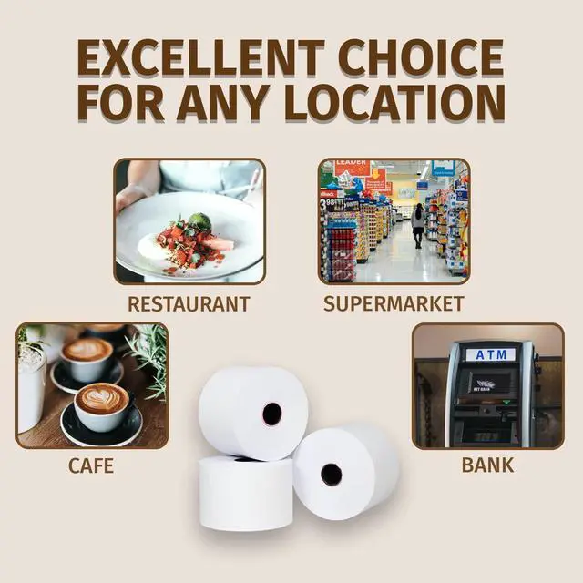 Alt view image 14 of 14 - 48 gsm Thermal Paper Receipt Roll 3-1/8" x 230' BPA Free 50 Rolls