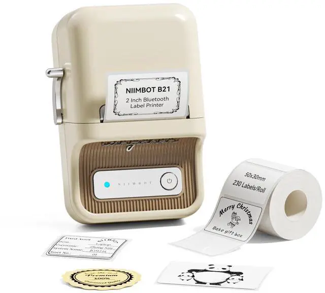 Alt view image 8 of 14 - B21 Label Maker Machine with Tape, 2Inch Portable Labeler, White | Thermal Sticker Printer for Gift Jar Candle Address Labels for Home Office Business Organization, Supports Mobile & PC