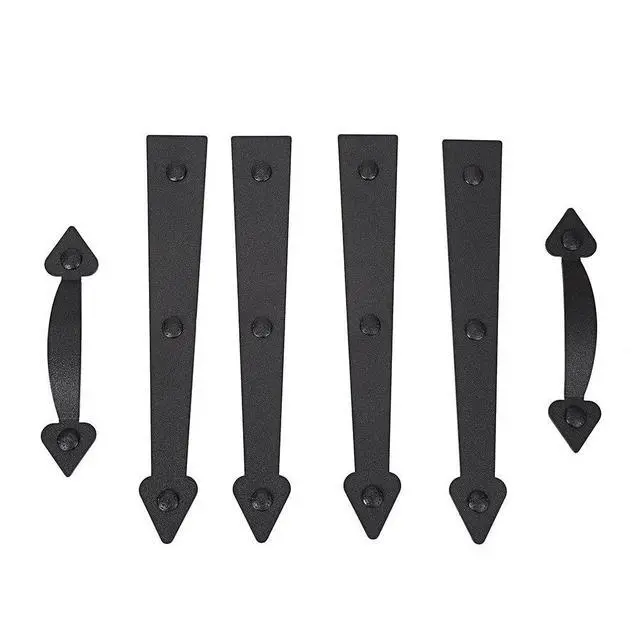Alt view image 9 of 14 - Magnetic Decorative Garage Door Curb Appeal Faux Hinges Handles Hardware Kit Color Black