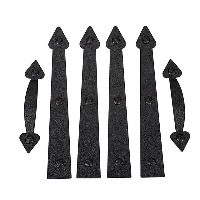 Alt view image 8 of 14 - Magnetic Decorative Garage Door Curb Appeal Faux Hinges Handles Hardware Kit Color Black