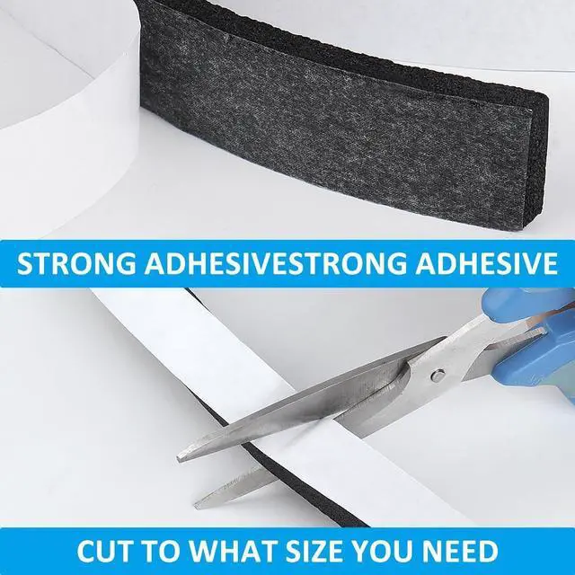 Alt view image 11 of 14 - Foam Weather Stripping, 2" x1/4", 13Ft Door Window Seal Tape | Self Adhesive Weatherstrip AC Foam Tape for Window Gaps, Door Frame, Soundproof Insulation