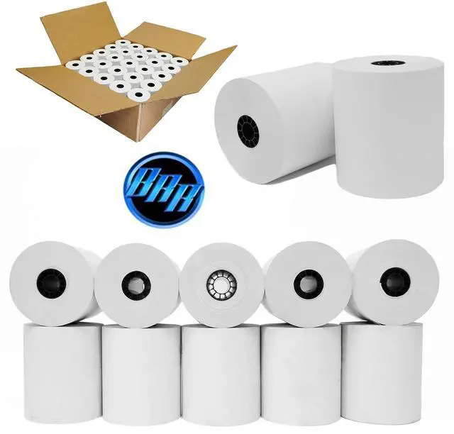 Alt view image 8 of 14 - 3 1/8" x 190' (50 POS Rolls) Bpa Free Thermal Receipt Printer Paper 318190