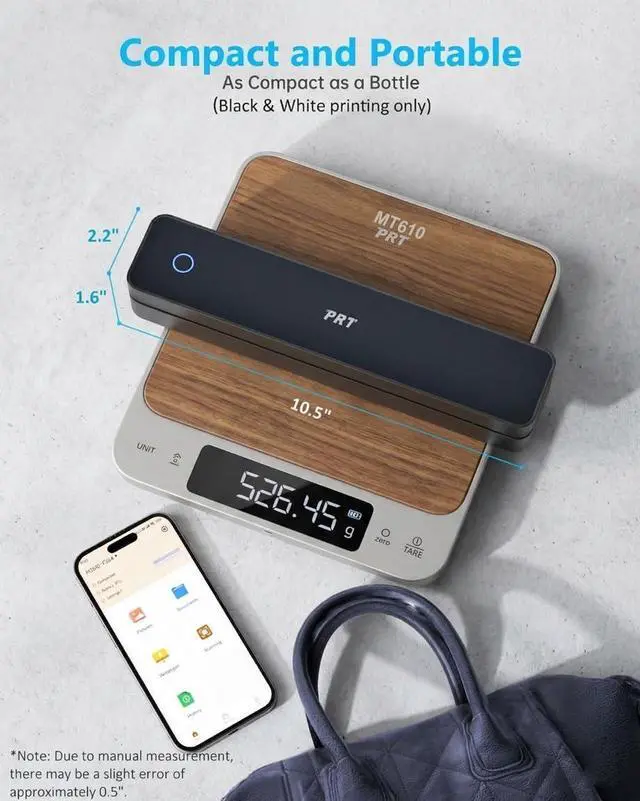 Alt view image 9 of 14 - Inkless Portable Printer for Travel, Wireless Thermal Printer Support 8.5 x 11 US Letter A4 B5, Bluetooth Mobile Printers for Laptop, iPhone, Android for Home, Car, Office, School, MT610 Black