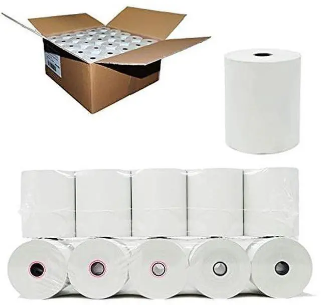 Alt view image 2 of 2 - (50 Rolls - 48 GSM) 3 1/8 x 230 Thermal Paper Receipt Rolls fits all Clover POS Cash Register Printers, Star Micronics SCP700 TSP100 TSP300 TSP400