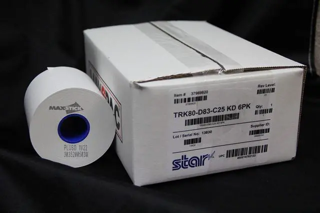 Alt view image 6 of 8 - TRK80 3-inch (80mm) Sticky Thermal Paper Rolls, 6 Pack - Compatible with TSP650IISK