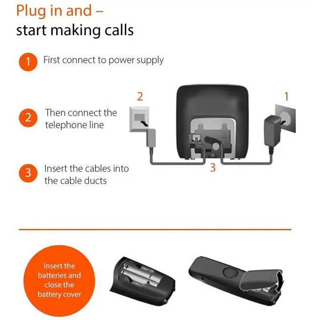 Alt view image 10 of 14 - Comfort 552 - Elegant Cordless Phone for DECT Base - Made in Germany - Hands-Free Function - Big Phone Book, Titanium-Black