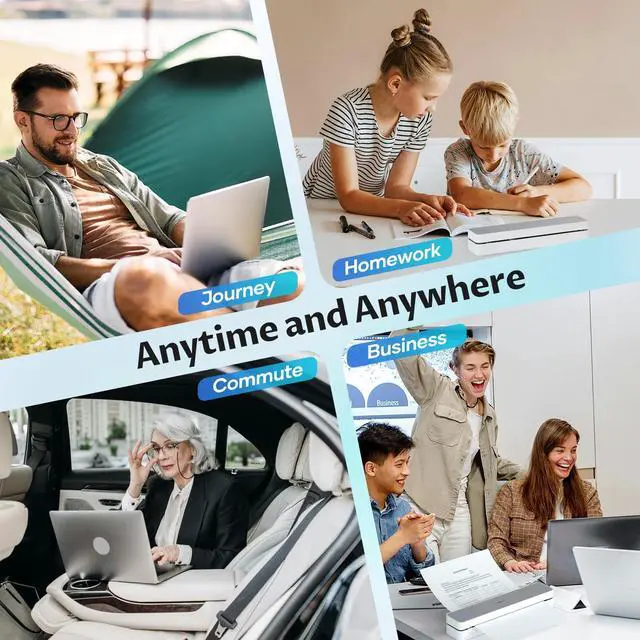 Alt view image 11 of 14 - Portable-Printer Wireless for Travel,300DPI Inkless Thermal Small Printers for Home Use,Office,Vehicles,Mobile Bluetooth Printer Supports 8.5" x 11" US Letter,for Smartphone & PC,White Gray