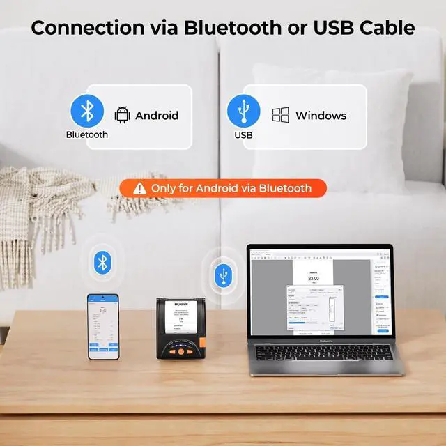 Alt view image 9 of 14 - IMP001 Bluetooth Receipt Printer 58mm Mini Wireless POS Thermal | Portable wireless thermal printer for restaurants and small business, works with Android and Windows devices