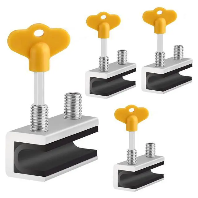 Alt view image 8 of 14 - Window Locks, 4 Sets Sliding Security Window Lock with Key for Vertical & Horizontal Sliding Windows & Sliding Doors, Adjustable Window Locks Security Window Stoppers for Patio Bedroom Home and Office