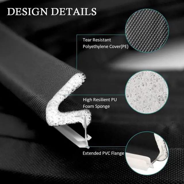 Alt view image 9 of 14 - Kerf Weather Stripping for Door Seal Strip, 60 Ft, Black | Q Foam Door Weatherstrip Seal, Front Door Seal Strip for Door Frame with Slot Card, Slot Installation, Easy Cut to Size