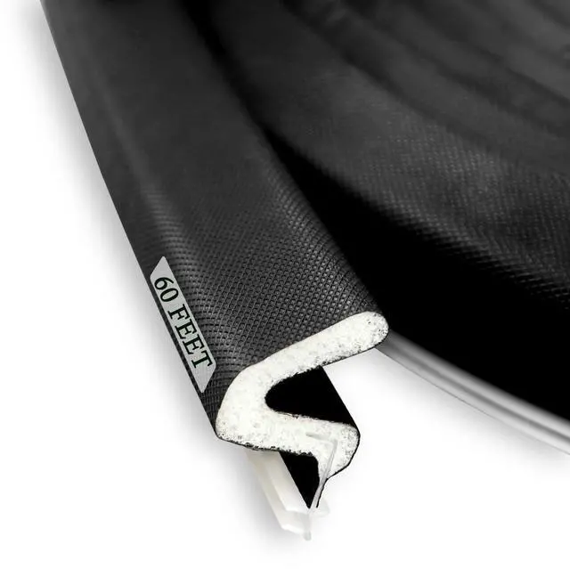 Alt view image 8 of 14 - Kerf Weather Stripping for Door Seal Strip, 60 Ft, Black | Q Foam Door Weatherstrip Seal, Front Door Seal Strip for Door Frame with Slot Card, Slot Installation, Easy Cut to Size