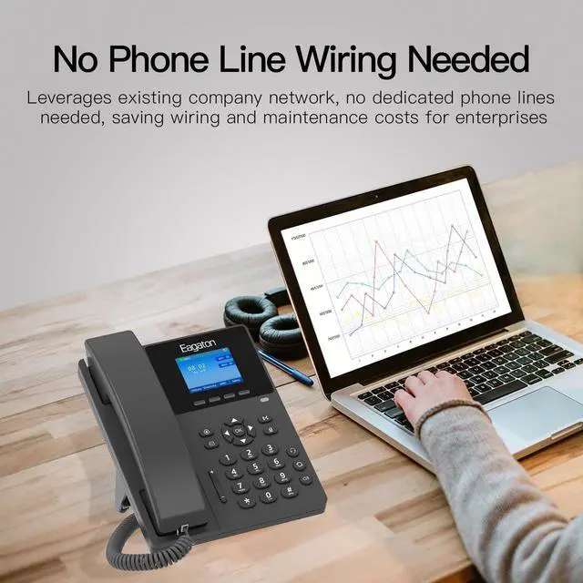 Alt view image 12 of 14 - T52P IP Phone,Office Phones Voip,2.4" Color Display, 2 SIP Accounts Business VoIP Phone, HD Voice,PoE Supported, Compatible with IPPBX&VoIP Providers, Includes Power Adapter for Home & Office