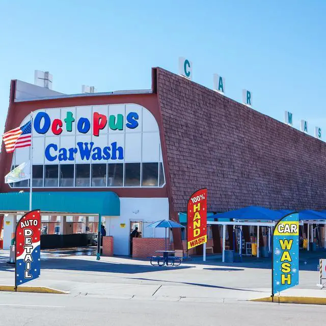 Alt view image 11 of 14 - 3 Pcs Car Wash Sign Car Wash Flags Feather Flag Banner Auto Detail Hand Wash Sign Feather Advertising Flag with Pole Kit Weatherproof Polyester Flag for Business Advertising