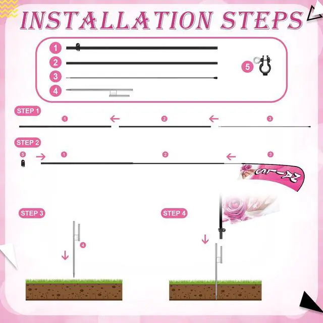 Alt view image 10 of 14 - 2 Sets Nails Salon Feather Flag Sign 11FT Nails Flags for Business Pole Kit with Stainless Steel Ground Spikes Portable Bags Pink Feather Banner Signs for Businesses Advertising Marketing