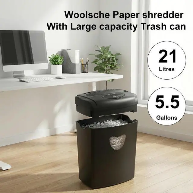 Alt view image 14 of 14 - 12-Sheet Cross Cut Paper Shredder with Large 5.55-Gallon Basket - P-4 Security, 3-Mode Shred for Cards/CDs/Staples/Clips - Jam Proof System for Office (ETL Certified)