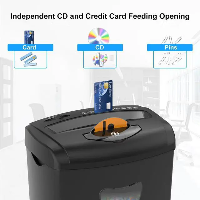 Alt view image 10 of 14 - 12-Sheet Cross Cut Paper Shredder with Large 5.55-Gallon Basket - P-4 Security, 3-Mode Shred for Cards/CDs/Staples/Clips - Jam Proof System for Office (ETL Certified)