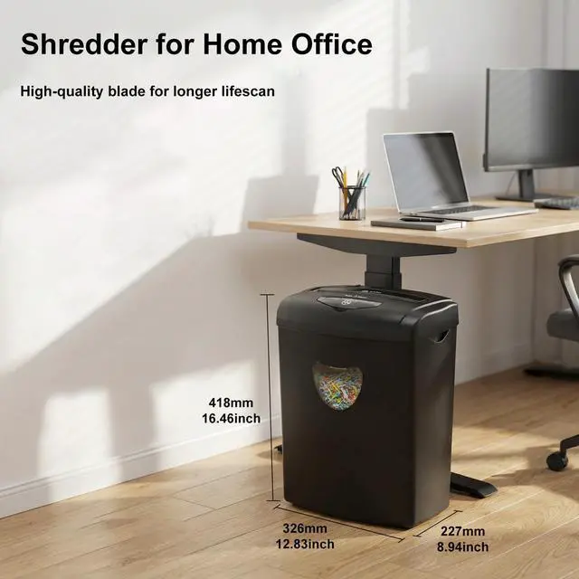 Alt view image 14 of 14 - Paper Shredder for HomeShred 12 Sheet Cross Cut,5.55-Gallon Basket, P-4 Security,Shred Paper/Cards/CDs/Staples/Clips - Jam Proof System for Home Office