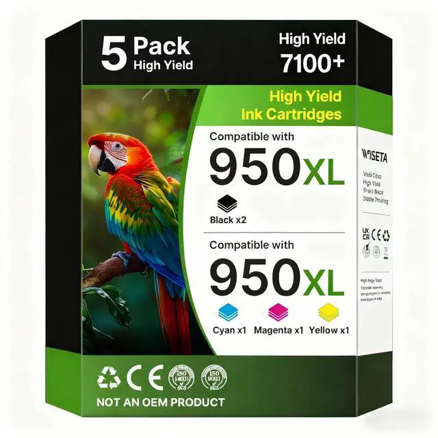 Alt view image 8 of 14 - 950XL and 951XL Ink Cartridges Combo Pack 5-Pack Replacement for HP 950XL 951XL Ink Cartridges for HP Printers Officejet Pro 8600 8610 8620 8100 8630 76DW 251DW, 2 Black,Cyan,Magenta,Yellow | C2P01FN